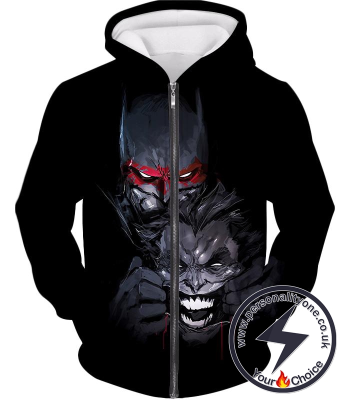 Ultimate Graphic Promo Batman Vs Joker HD Black Zip Up Hoodie